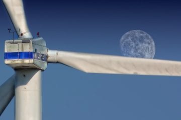 windmill, sky, night sky, moon, turbine, wind turbine, wind farm, wind power station, wind power plant, structure, pinwheel, nature, wind energy, wind power, environmental technology, wind park, renewable energy