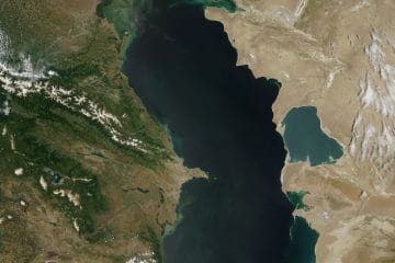 caspian sea, satellite image, aerial view, map, geography, nature, sea
