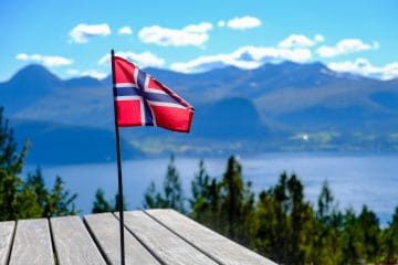 norway, flag, nature, mountain, fjord, travel, scandinavia, landscape