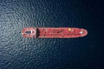 aerial photography of tanker ship